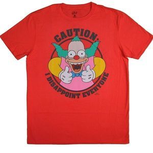 The Krusty The Clown‎ Caution "I Disappoint Everyone" Vintage T-Shirt XL
